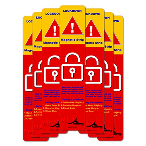 50 Pack Lockdown Magnetic Strips For School Lockdowns, Full Size - Easy and Quick Way To Lock Doors in the Event of a Lockdown or an Emergency.