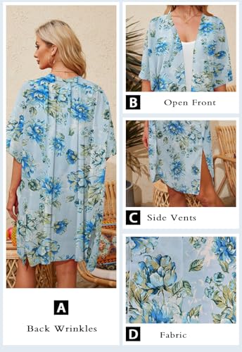 Image of Jayscreate Women's Breezy Summer Boho Kimonos Sheer Beach Cardigan Cover Up
