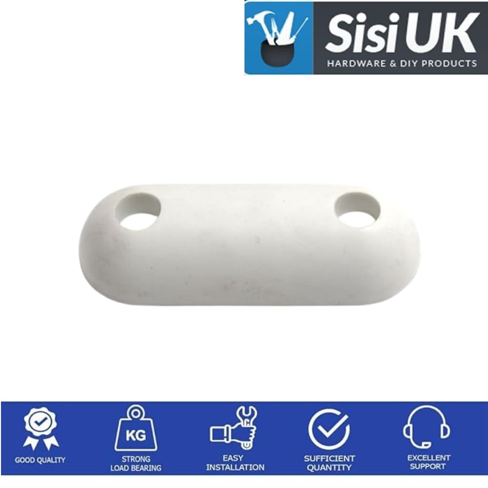 SisiUK White Rubber Oval Toilet Seat Buffer Pad 60MM X 22MM X 12MM with Screws (Pack of 4) - Image 4