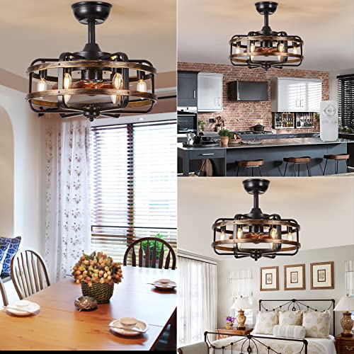 Iyunxi Caged Ceiling Fans With Lights Farmhouse thumb #2