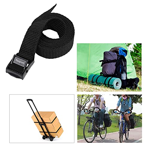 Image of Ayaport Lashing Straps with Buckles Adjustable Cam Buckle Tie Down Cinch Strap for Packing Black 4 Pack (0.75' x 48')