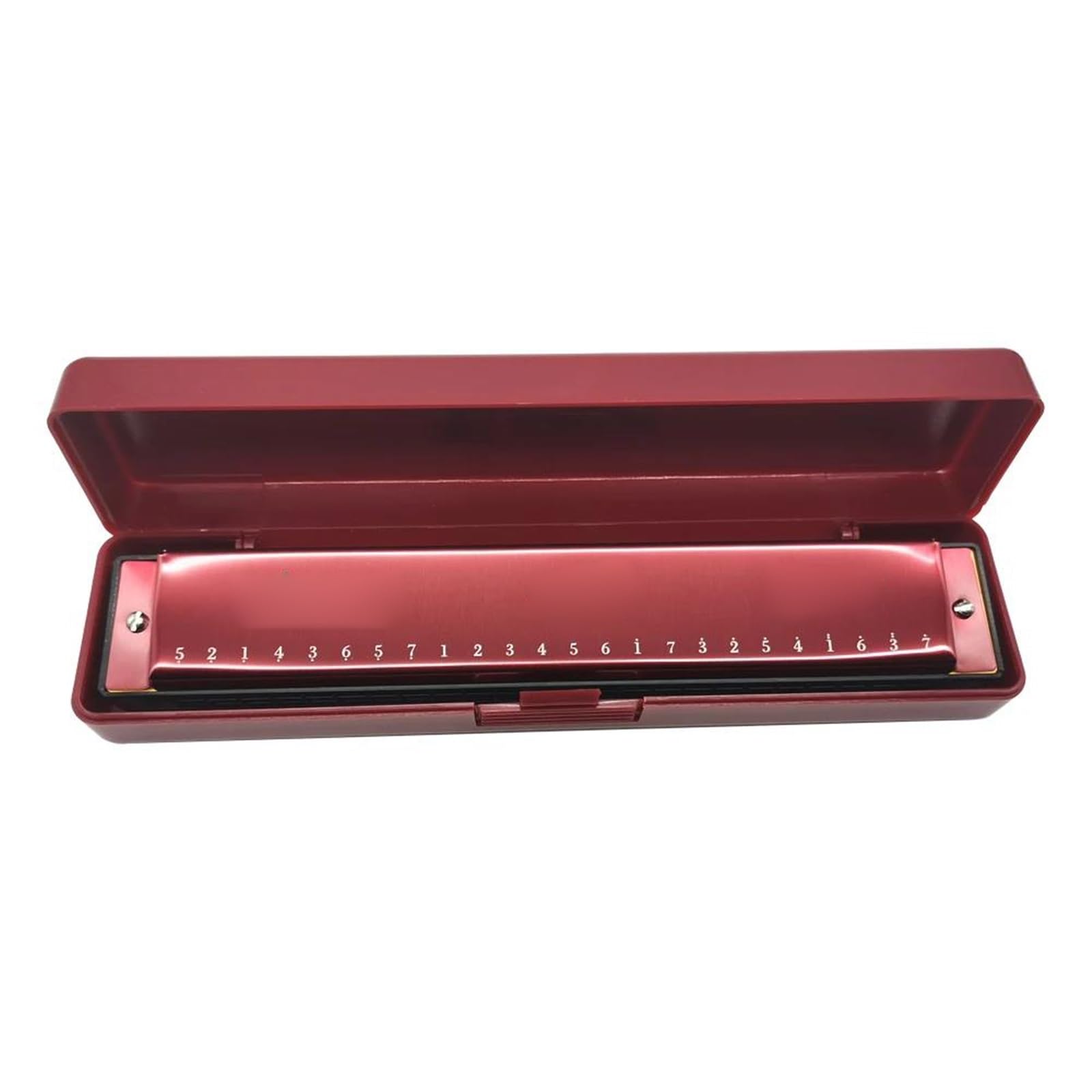Armonica Blues Blues Armonica Tremolo Chiave C A 24 Fori | Armonica Tremolo a 24 fori con chiave C, da principiante a professionista per adulti Blues(Red)