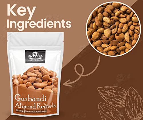 Image of NATURE YARD Orignal Afghan Gurbandi Whole Almond /Badam Giri Rich In Oil 100 G - 100% Pure & Natural - 100Gm