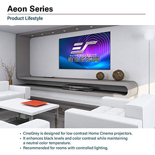 Image of Elite Screens Aeon Series 120-Inch 16:9 Edge Free 8K / 4K Ultra HD Fixed Frame Projector Screen, CineGrey Matte Grey for Standard /Short /Ultra Short Throw Projectors, Home Theater & Office Use-AR120H2