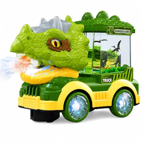 Image of Dinosaur Spray Toy Truck for Kids | Water Mist Spray, Flashing Lights & Moving Parts | Electric Musical Toy Car with 360 Rotation | Battery Operated Toy for Boys & Girls (3+ Years)
