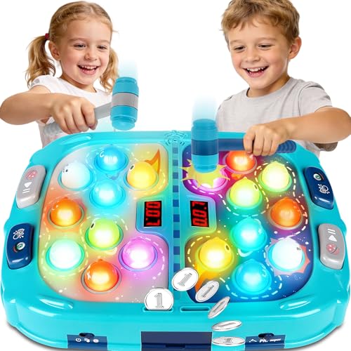 Image of Whack Game Mole, Game 3+ Year Old, 3 Year Old Boy, 4 Year Old Toy, Gift for 3 Year Old, 11x15in Larger 2-Players Whack Toy with 5 Modes, 9 Speeds, 54 Levels, Light&Sounds, Birthday Gift for Todders
