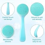 2 Pack Silicone Manual Facial Cleansing Brush, Skin Friendly Waterproof Face Cleaning Scrubber Exfoliator Cleanser for Blackheads Whiteheads Makeup Residues Removal- Blue & Pink - Image 5