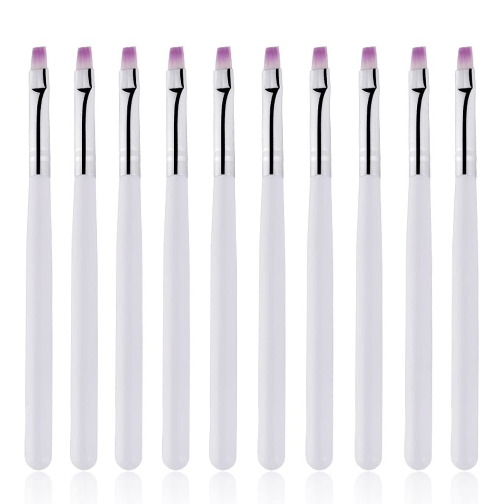 Gel Polish Extension Nail Art Painting Brush Flat Drawing Pen Tips Manicure DIY Salon For Decorations 10Pcs