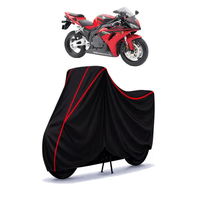 Image of CBR Water Resistant Bike Cover for All Motorcycles & Scooters | Heavy Duty Premium Taffeta Fabric | UV Protection, Dustproof, Scratchproof | All Weather Two Wheeler Body Cover with Elastic Bottom