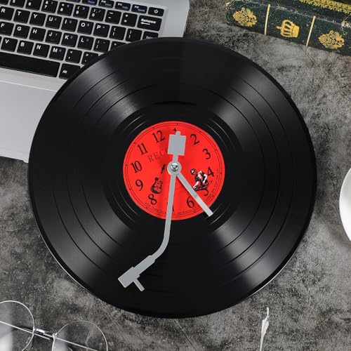 Horloge murale vinyle noir plastique robuste durable pour bureau