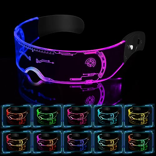 Comius Sharp Gafas Luminosas LED, Gafas Led Fiesta Cyberpunk,