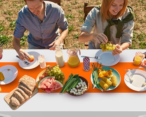 Nappe jetable plastique imperméable lot de 6 grandes dimensions pour buffet orange