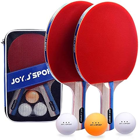 Tischtennisschläger, Pingpong-Schläger Set mit 2 Schläger und 3 Bällen, Tischtennis-Schläger für Anfänger und Fortgeschrittener Spieler Cover