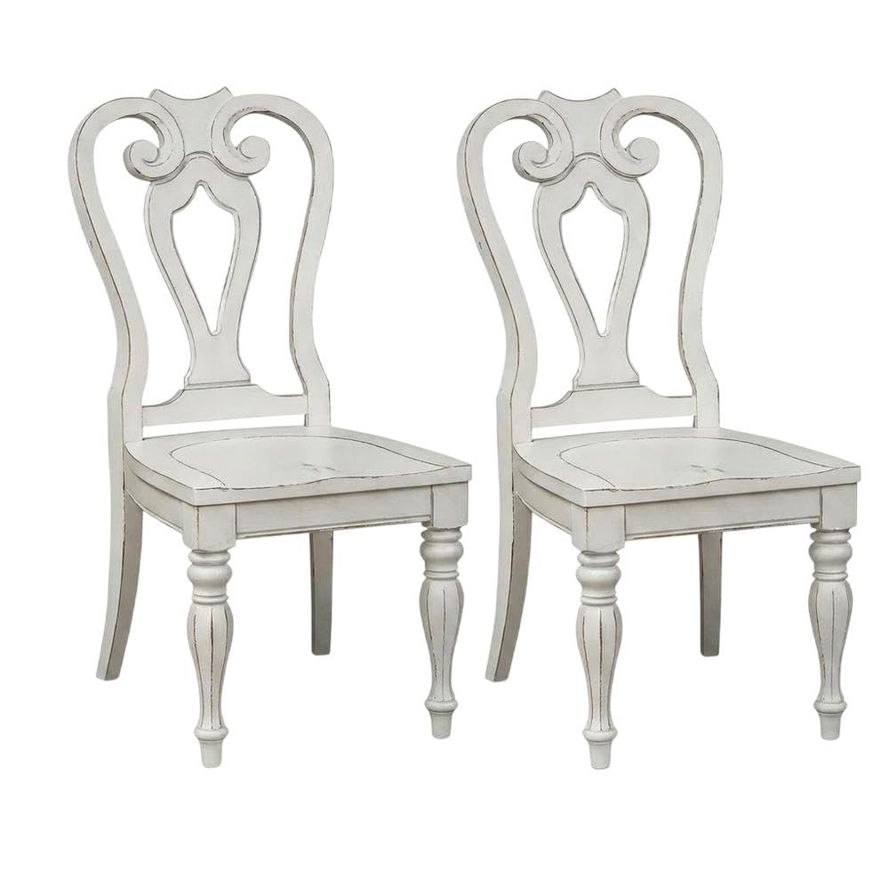 Rubberwood Splat Back Side Chairs Set of by Starlight Canyon Home – 42.25 x 18.5 x 24.75 inches, Solid + Manufactured Wood, White, Pack of 2