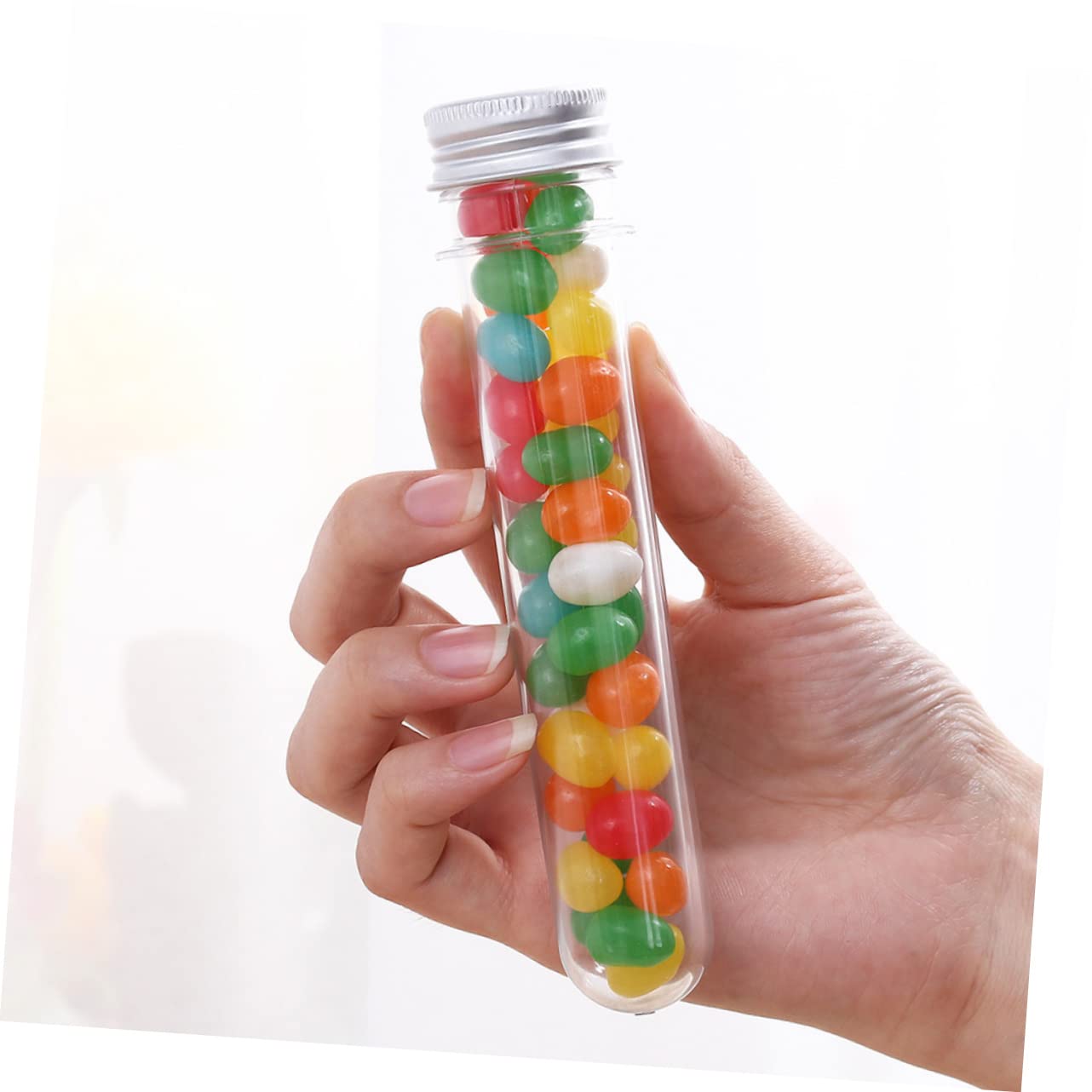 50piezas Botella De Tubo De Ensayo Transparente De Tubos De Almacenamiento De Pet para Dulces para De Baño y Organizacion De Espacio