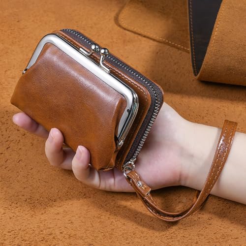 Women's Leather Wallet with Zipper RFID Blocking Organizer Multi Card Slots Button Snap Coin Purse Slim Travel Cardholder4