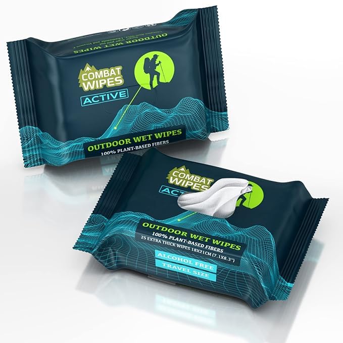 Combat Wipes ACTIVE Outdoor 2-Pack Wet Wipes...