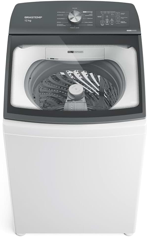 Máquina de Lavar Brastemp 12Kg Branca Água Quente com Ciclo Tira Manchas Pro e Smart Sensor - BWR12BB 220V