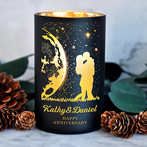 Personalised Candle Cedarwood Cinnamon Sandalwood Gifts for Wedding Anniversary Birthday Christmas Candles Gift for Her Women Him Men from Wife Husband up to 40 Hours Burn Time