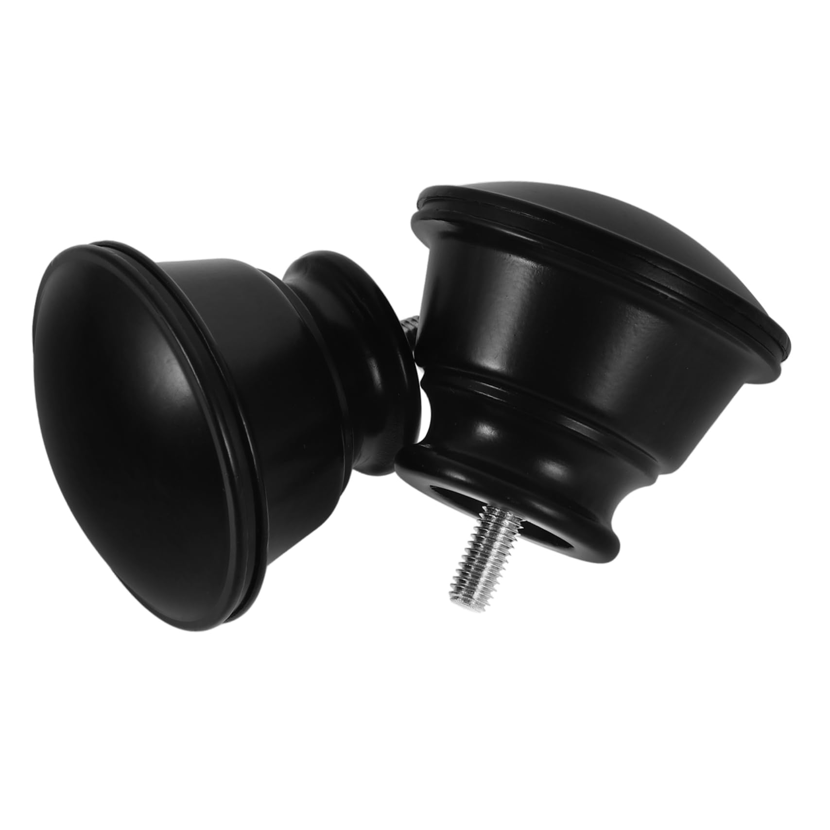 5 Ensembles Prise De Tringle À Rideau Rideaux Pendaison Canne À Pêche Embouts De Traitement De Fenêtre Embout De Tige Décoratif Plastique Abs Black 2 Pièces * 5
