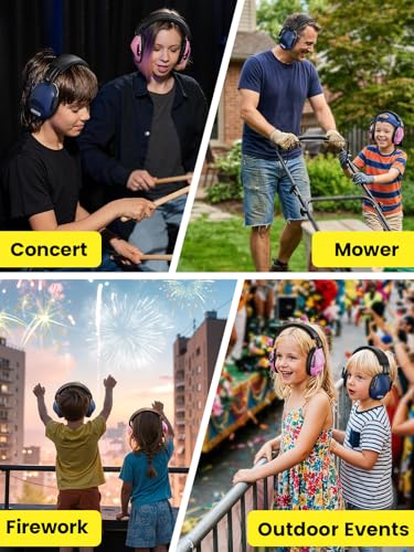 Image of Dr.meter Noise Cancelling Headphones For Kids 2PACK, 27.4SNR Kids Ear Protection Ear Muffs for Toddler Hearing Protection, Noise Reduction Earmuffs for Fireworks, Monster Jam, Autism Sensory, Focus