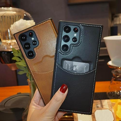 Coque en cuir de luxe rouge Samsung S23 Plus style chic - 2