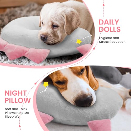 HiPetpy Hundekissen - Waschbares Hundekissen zur Beruhigung für besseren Schlaf, Weiches Nackenkissen für Hunde, Kinder, Erwachsene, Lindert Angst, Geschenk für mittelgroße/große Hunde, Rosa