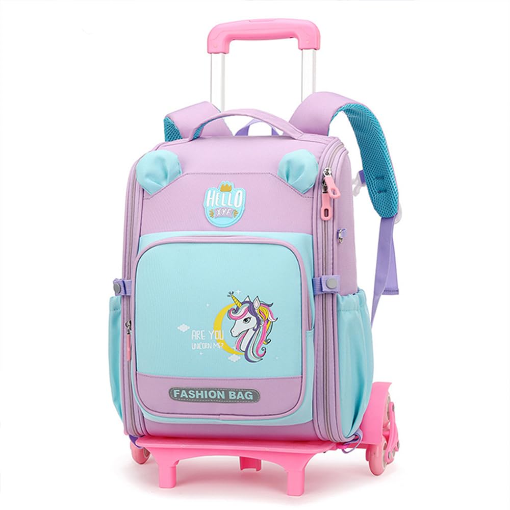 TOMVAESKids Suitcase Luggage or Toddler Rolling Backpack with Wheels Laptop Girls Travel School Children Toddler Trip Rolling Bag Girls Travel Roller Bag