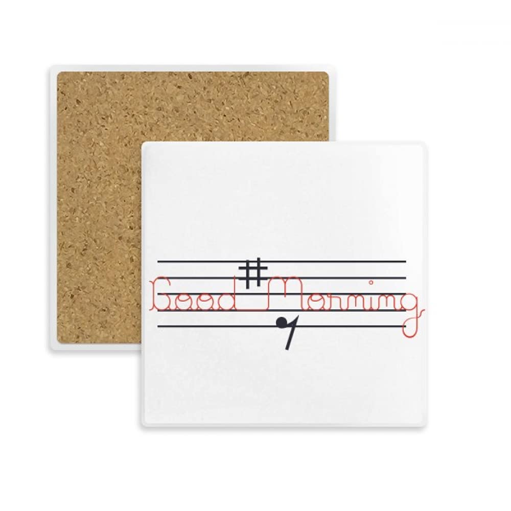 Morning Greetings Symbol Music Coaster Cup Mat Mug Subplate Holder Insulation Stone