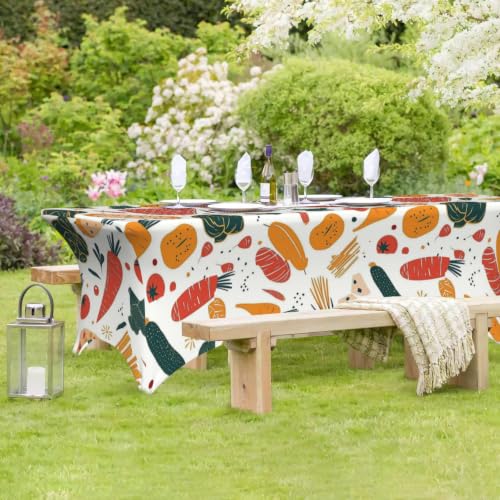 Nappe rectangulaire extensible 1.8m lavable carotte pour table de salle à manger