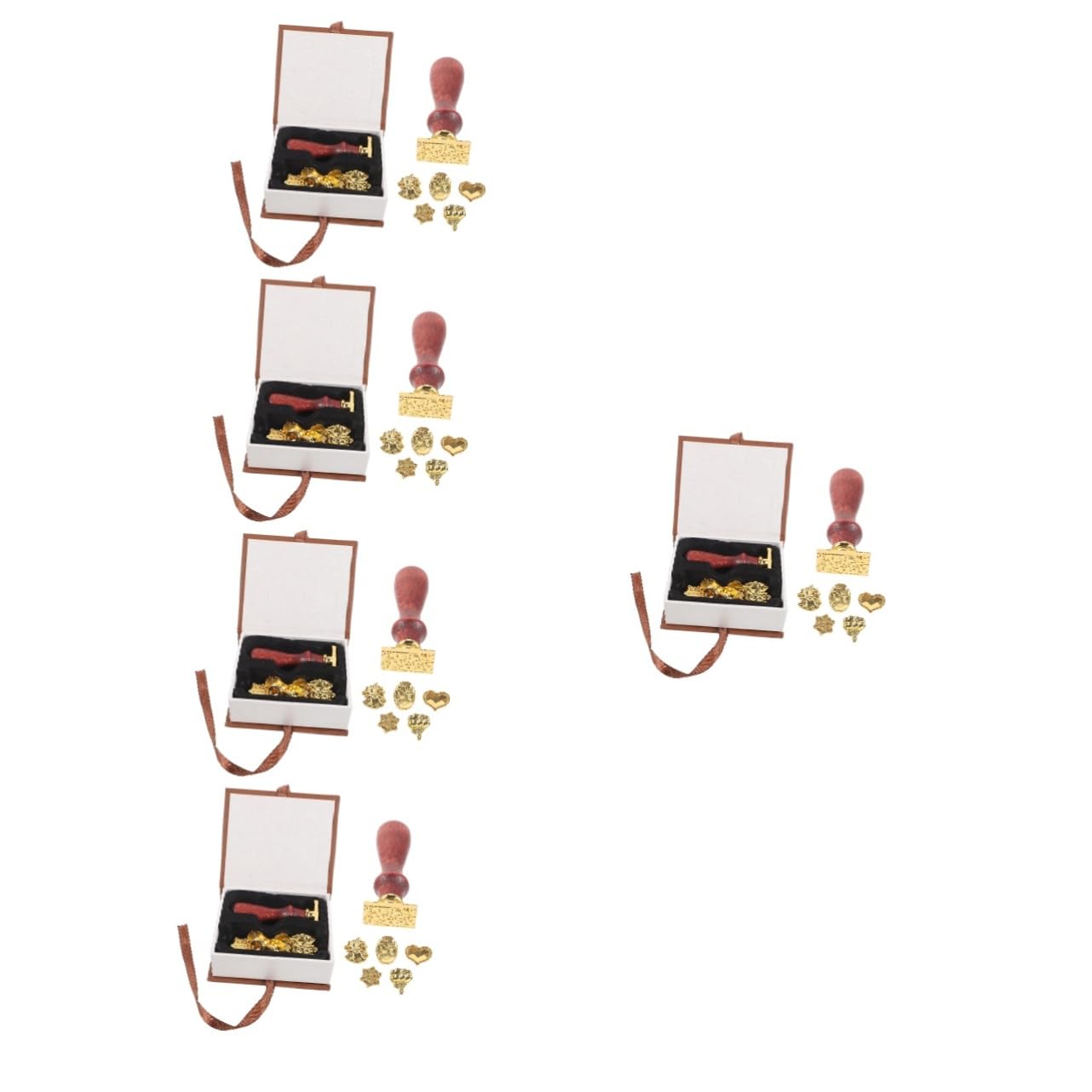 Uonlytech 5sätze Wachssiegel Stempelset Mit Holzgriff Europäisches Design Für Einladungen Briefe Und Projekte Wachssticks Und Kreativen Mustern Für Hochzeiten Und Besondere Anlässe