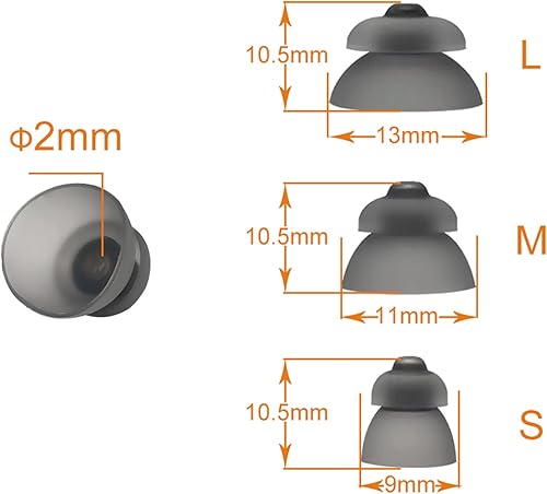 Miniatura 2 de Audífonos Power Dome - Cúpula de oído cerrada, cúpulas ahumadas 4.0 para amplificador auditivo Phonak Marvel con herramientas de limpieza, limpiador