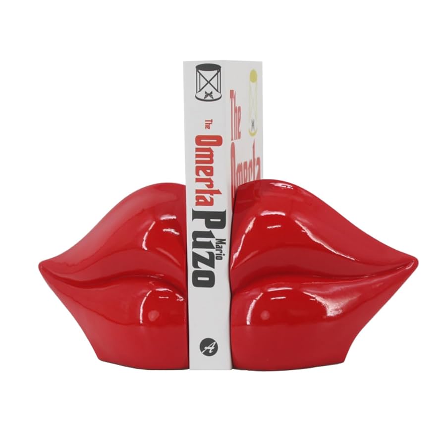 Amazon.com: ZXFINTV Red Lips Decorated Bookends，Set of 2