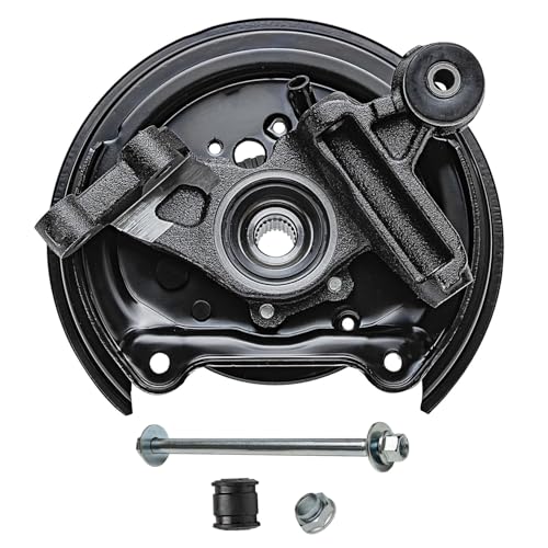 Image of Detroit Axle - Rear Left Steering Knuckle for 2001-2008 Subaru Forester, Driver Side Steering Knuckle & Wheel Hub Bearing Assembly 2002 2003 2004 2005 2006 2007 Replacement