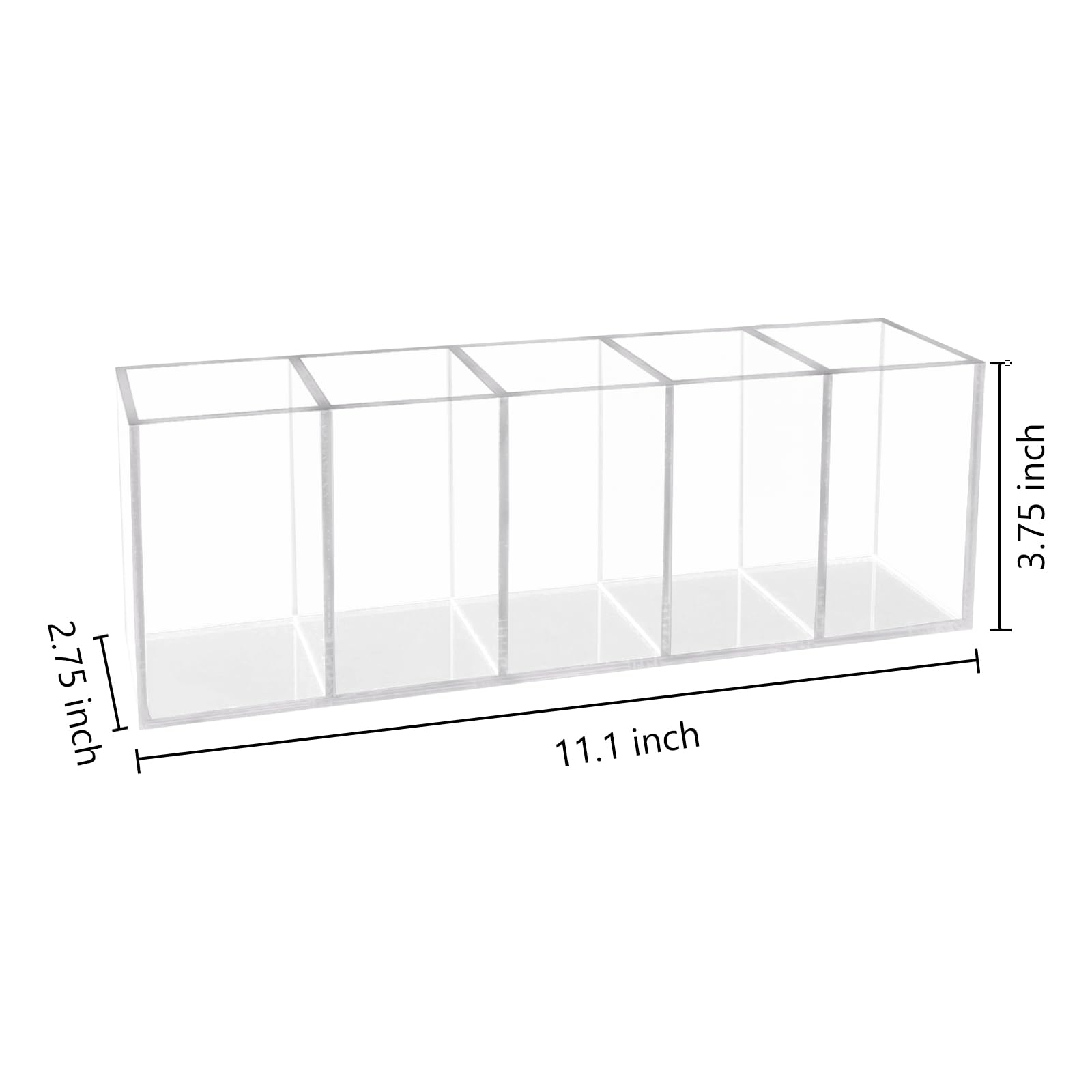 Clear Acrylic Pen Holder - 5 Compartments -2