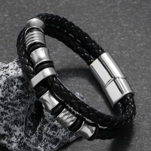 Set de 4 pulseras de cuero punk con tachuelas para hombre mujer miniatura 6