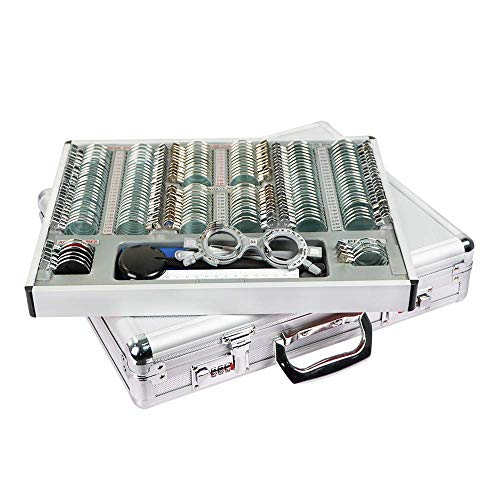 DC HOUSE 158 pcs Ensemble de lentilles d'essai optique Jante en métal Boîtier en aluminium + Cadre d'essai gratuit