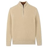 Kid Nation Boys Sweater 100% Cotton 1/4 Zip Sweater Pullover,Size 9-10 Years Sand