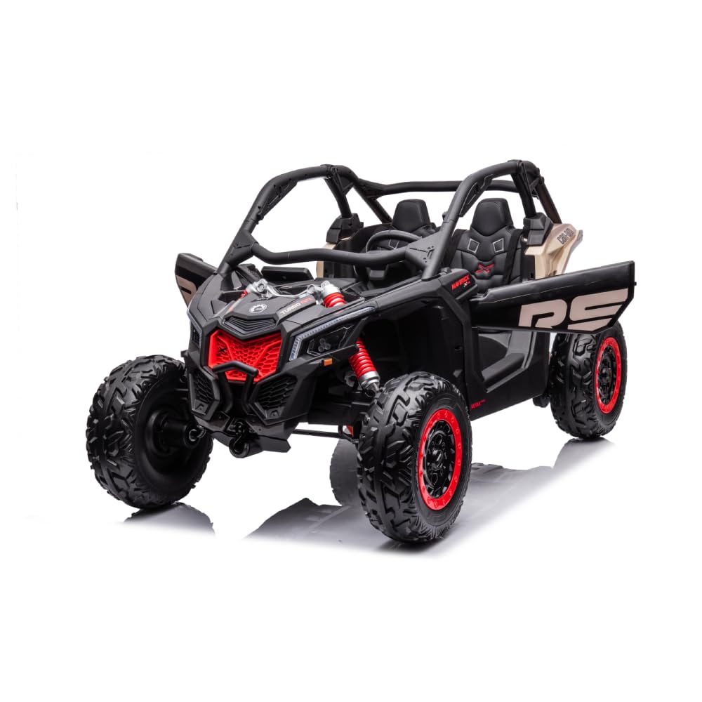 DE VES SPORT Can-Am Maverick Électrique 24 V | Buggy Tout Terrain pour Enfant avec Licence Officielle, 2 Places, Roues en Caoutchouc EVA et Suspension – pour Enfants de 1 à 7 Ans