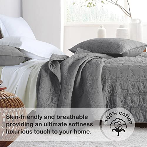 Horimote Home HQT-QMFK-GY-Q 100% Cotton Quilt Set Queen Size thumb #1