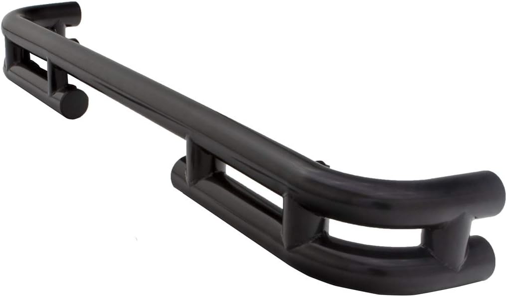 RAMPAGE PRODUCTS Rampage Double Tube Rear Bumper with Hitch Receiver | Steel, Black | 7648 | Fits 1976 - 2006 Jeep CJ, Wrangler YJ & TJ