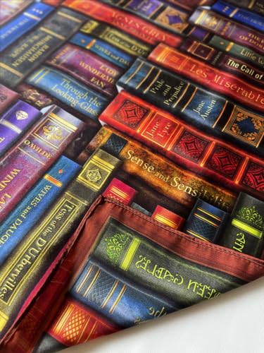 Universal Zone Bookshelf Square Scarf: Literary Scarf with Classic Book Titles, Book Lover Gift, Literary Shawl, Bookish Accessory, Librarian Gift3