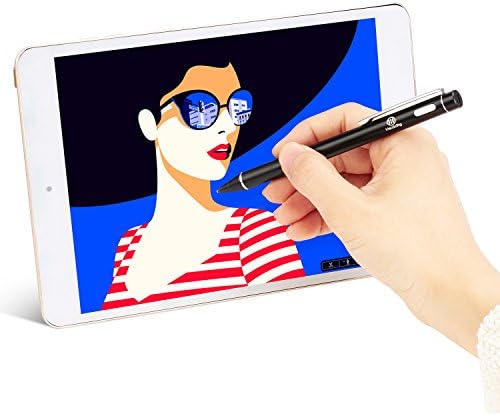 Healcity Active Stylus Digital Pens with 1.8 mm Fine Point Copper Tip for iPhone/iPad/Tablet and Other Capacitive Touchscreens Devices, Good for Drawing and Handwriting (Black)