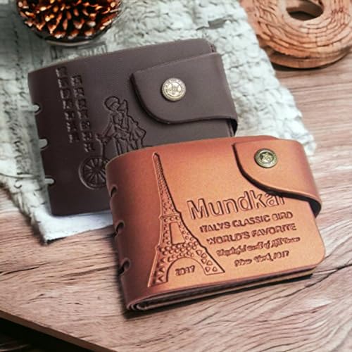 Image of Pu Bifold Tan and Black Color Wallets Combo for Men and Boys Best for Gifting and Personal Use Pack of 2 Purse