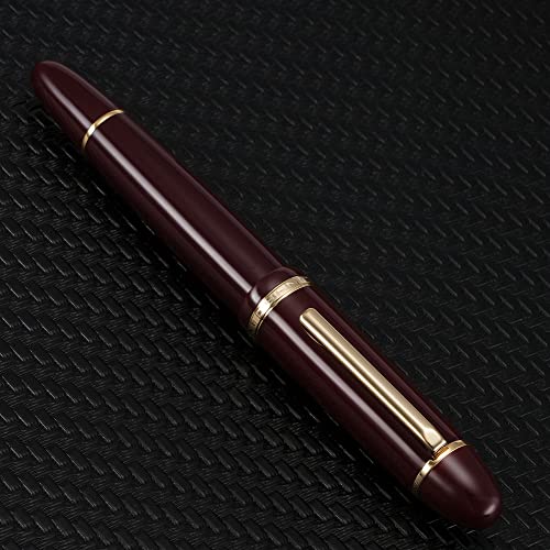 Jinhao X159 Fine Nib Fountain Pen, Wine Red With Golden Clip Acrylic Big Size Writing Pen #TOP4
