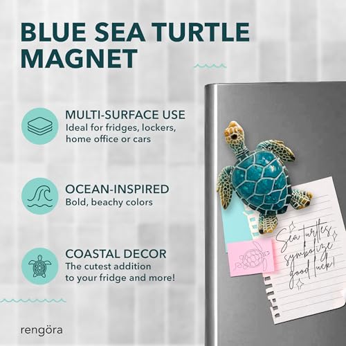 Imán Decorativo Tortuga Azul 3x2 Pulgadas miniatura 2