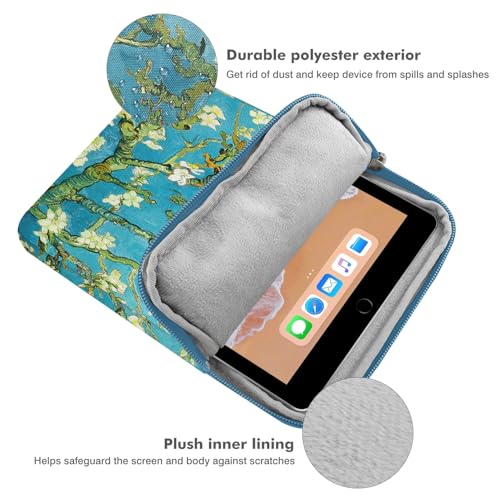 Image of MoKo 9-11 Inch Tablet Sleeve Bag Carrying Case Fits New 11inch iPad Air M4, iPad A16 2025, iPad Pro 11 M4, Air 5 /4 /3, iPad 10 /9 /8th Gen, Tab S8 /S9 11 inch, Tablet Carrying Case, Apricot Flower