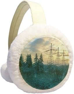 Science Nature Protetor de orelhas de inverno com paisagem florestal verde para ambientes externos