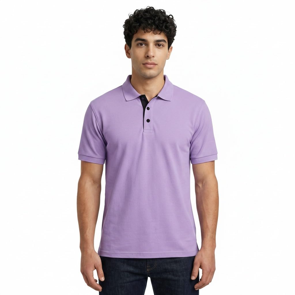 Golfer Men's Polo T-Shirts | Comfortable Activewear with Snap Button & Contrast Placket