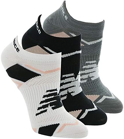 New Balance 3-Pack Elite Sport No Show Black/Pink/White/Pink/Grey/Pink MD (Men's Shoe 7.5-9, Women's Shoe 6-10) image 2